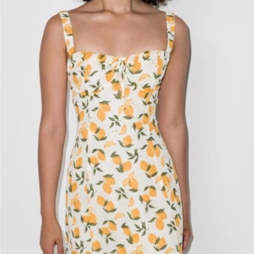 Reformation Jordy Lemonade Cream and Yellow size 0